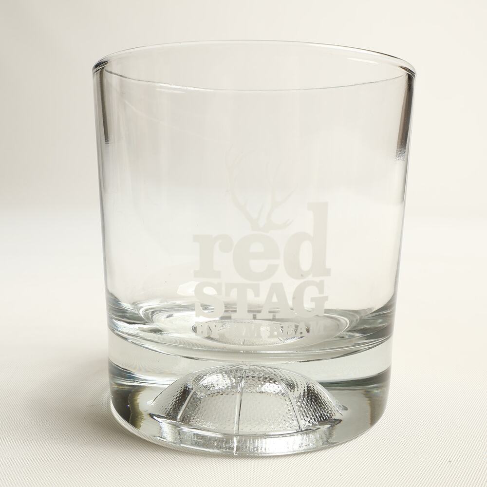 Vintage Jim Beam Red Stag Basketball Dimple Rocks Glass